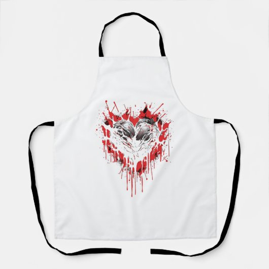 Bloody Heart Gothic Gothic Black Hearts Schort (Voorkant)