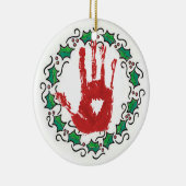 Bloody Holiday Hand Keramisch Ornament (Rechts)