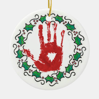 Bloody Holiday Hand Keramisch Ornament