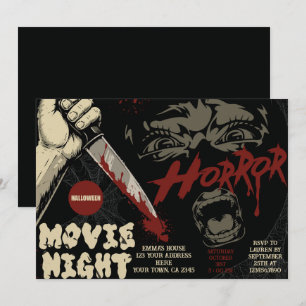 Bloody Knife Horror Halloween Filmnacht Kaart