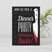 Bloody Knife, moordmysterie Halloweenfeest Kaart (Staand voorkant)