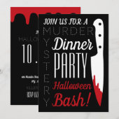 Bloody Knife, moordmysterie Halloweenfeest Kaart (Voorkant / Achterkant)