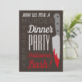 Bloody Knife, moordmysterie Halloweenfeest Kaart (Staand voorkant)