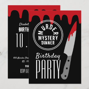 Bloody Knife, Murder Mystery Stamp Verjaardagsfees Kaart