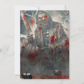 Bloody Knife & Scary Halloween Mask Party Kaart (Achterkant)