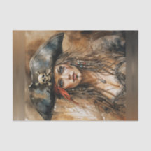 Bloody Lady Pirate Captain Decoupage Papier