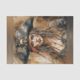 Bloody Lady Pirate Captain Decoupage Papier