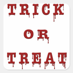 Bloody Letter-Trick or treat Vierkante Sticker