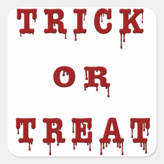 Bloody Letter-Trick or treat Vierkante Sticker (Voorkant)