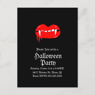 Bloody Lips Vampier Halloween Verjaardagsfeestje  Briefkaart
