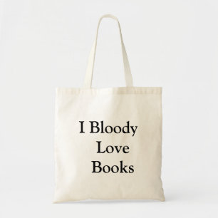 "Bloody Love Books" Funny Book Lovers Tote Bag