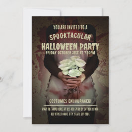 Bloody maid costume. Halloween party Kaart