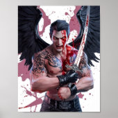 Bloody Male Vampire Warrior Poster Art (Voorkant)