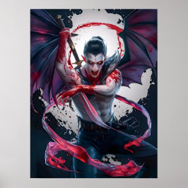 Bloody Male Vampire Warrior Poster Art