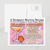 Bloody Martini Recept Briefkaart (Voorkant / Achterkant)