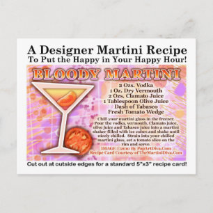 Bloody Martini Recipe Briefkaart