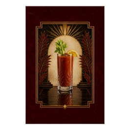 Bloody Mary Art Deco Poster | Bar Kunst