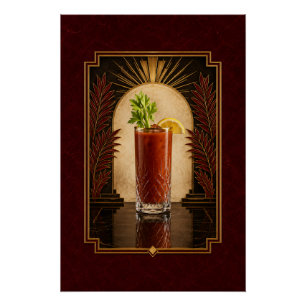 Bloody Mary Art Deco Poster Bar Kunst