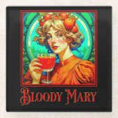 Bloody Mary Art Nouveau Glazen Onderzetter (Voorkant)