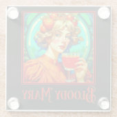Bloody Mary Art Nouveau Glazen Onderzetter (Achterkant)