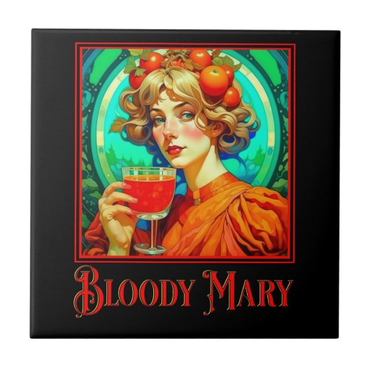 Bloody Mary Art Nouveau Tegeltje (Voorkant)