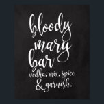 Bloody Mary Bar, 8 x 10 bruiloft bord Poster<br><div class="desc">Een elegant rand bruiloft bord,  kenmerkt de tekst "Bloody Mary bar,  wodka,  mix,  kruiden & groenachtig" in een uitputtend manuscriptdoopvont,  voegt de glittertextuur een feestelijke en glamoureuze aanraking toe. De achtergrondkleur kan aan uw behoeften en voorkeuren worden aangepast. Neem contact met mij op als u een speciaal verzoek hebt.</div>