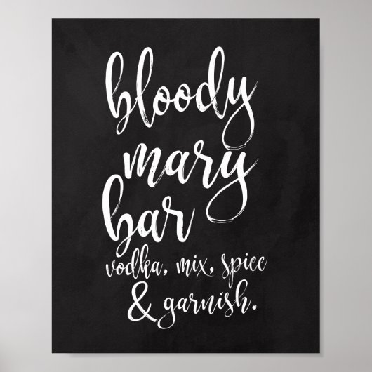 Bloody Mary Bar, 8 x 10 bruiloft bord Poster (Voorkant)