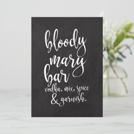 Bloody Mary Bar Betaalbaar bord ter bruiloft Kaart (Staand voorkant)