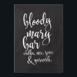 Bloody Mary Bar Betaalbaar bord ter bruiloft Kaart<br><div class="desc">Een elegant rand bruiloft bord,  kenmerkt de tekst "Bloody Mary bar,  wodka,  mix,  specerijen & tuinachtig"in een extraverte manuscriptdoopvont,  voegt de borsteltextuur een spontaan en playful gevoel toe. De achtergrondkleur kan aan uw behoeften en voorkeuren worden aangepast. Neem contact met mij op als u een speciaal verzoek hebt.</div>