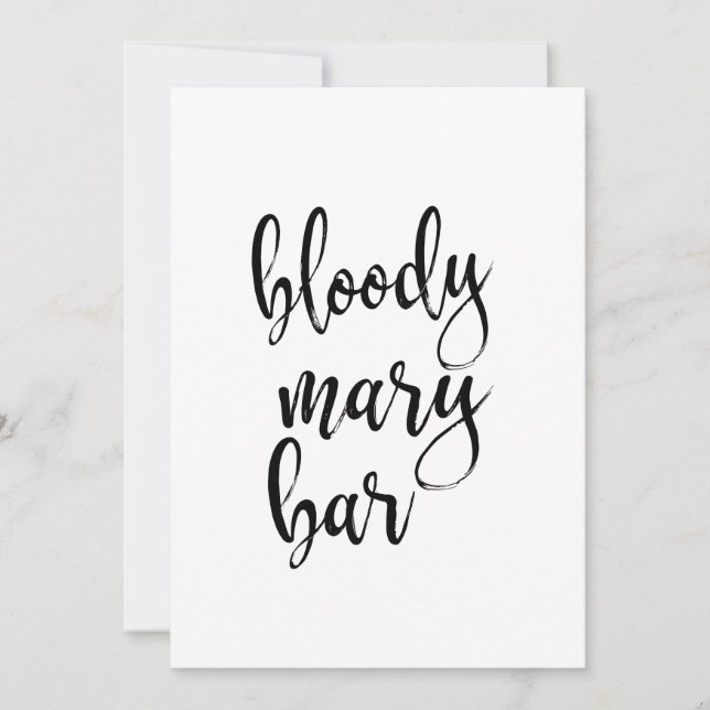 Bloody Mary Bar Betaalbaar Calligraphy Bord (Voorkant)