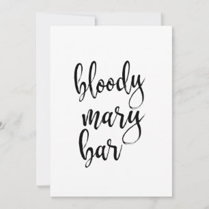 Bloody Mary Bar Betaalbaar Calligraphy Bord