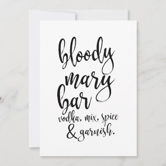 Bloody Mary Bar Betaalbaar Trouwbord (Voorkant)