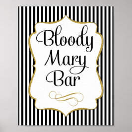 Bloody Mary Bar Black Gold Poster
