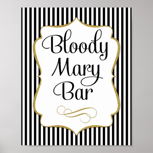 Bloody Mary Bar Black Gold Poster (Voorkant)