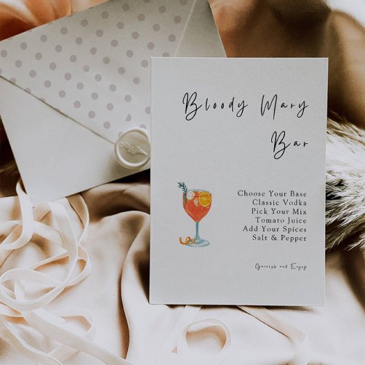 Bloody Mary Bar Bruids Douche Uitnodiging