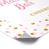 Bloody Mary Bar Feestbord Roze & Gouden Confetti Poster (Hoek)