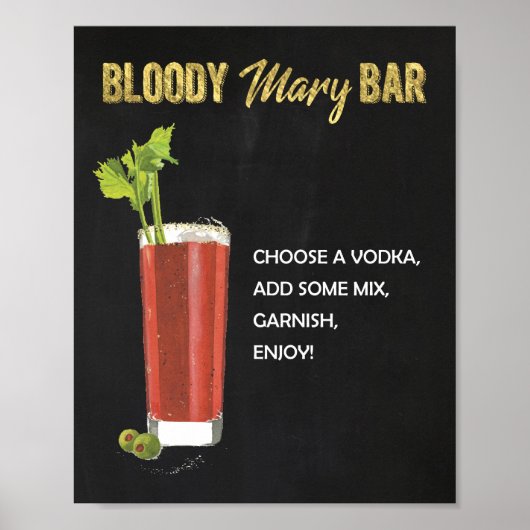 Bloody Mary Bar Sign Poster (Voorkant)