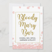 Bloody Mary Bar Sign | Roze en goudVrijgezellenfee Kaart (Voorkant)