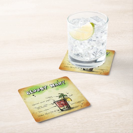 Bloody Mary Bartender Drink Recipe Kartonnen Onderzetters (Insitu)