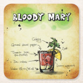 Bloody Mary Bartender Drink Recipe Kartonnen Onderzetters (Voorkant)