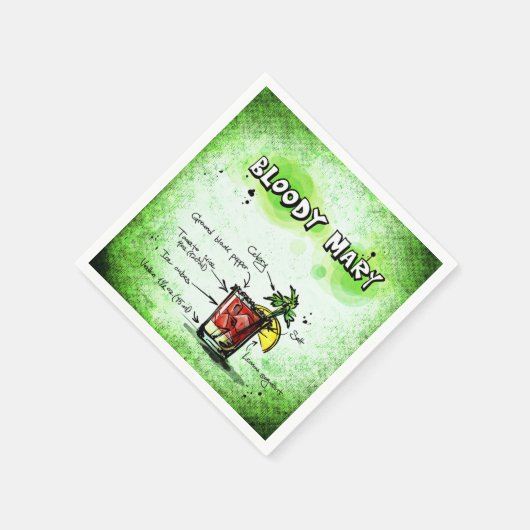 Bloody Mary Bartender Drink Recipe Servetten (Hoek)