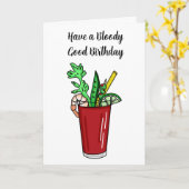 Bloody Mary Birthday Pun Kaart (Gele Bloem)