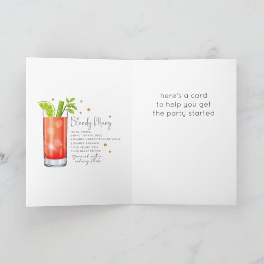 Bloody Mary Cocktail 21e Happy Birthday Kaart (Binnen)