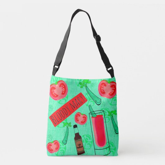 Bloody Mary Cocktail Crossbody Tas (Achterkant)