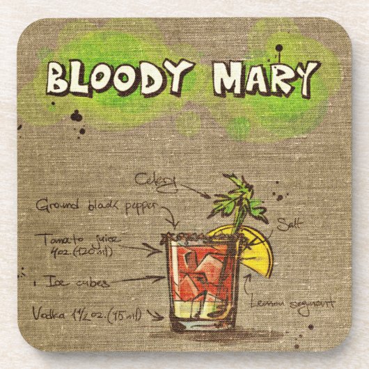 Bloody Mary Cocktail Drink Onderzetter (Voorkant)