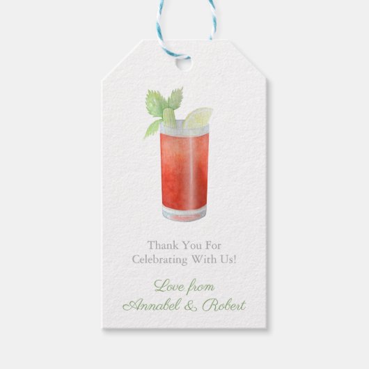 Bloody Mary Cocktail Ingredients Kit Shower Favor Cadeaulabel (Voorkant)