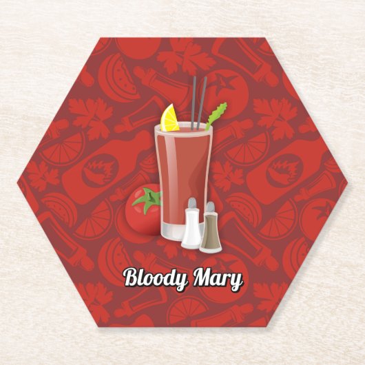 Bloody Mary Cocktail Kartonnen Onderzetters (Voorkant)