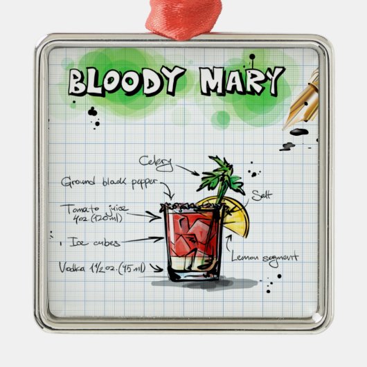 Bloody Mary Cocktail Metalen Ornament (Voorkant)