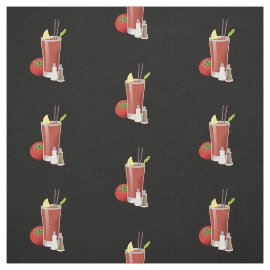 Bloody Mary Cocktail Pattern Stof (Swatch)