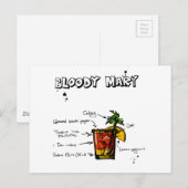 Bloody Mary Cocktail Recipe Briefkaart (Voorkant / Achterkant)